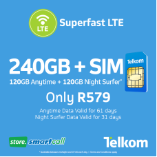 SIM Only + 240GB Telkom Data Bundle